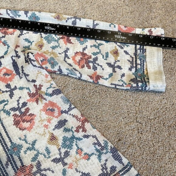Brixon Ivy Stitch Fix Shirt Floral Top Tunic Ellie Cross Stitch Pattern Size S - Picture 9 of 13